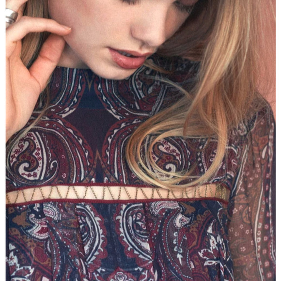 TJD The Jet Set Diaries Paisley Mini Cut out Back Chiffon sz 8 - Picture 3 of 8